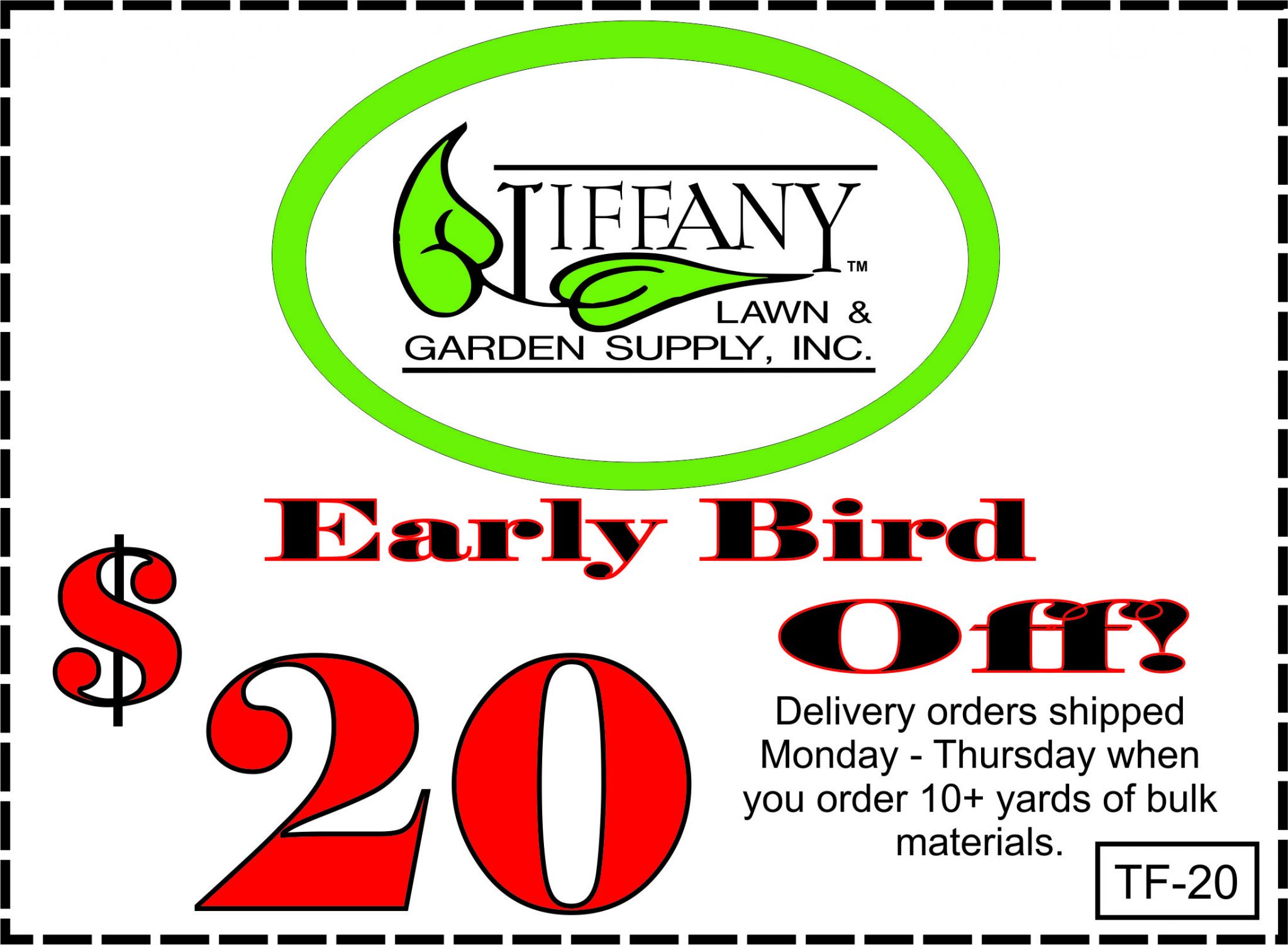 Coupons Tiffany Lawn & Garden Supply